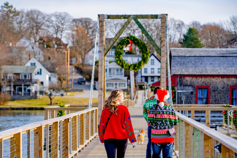 Boothbay Harbor, Maine Footbridge During the Holidays